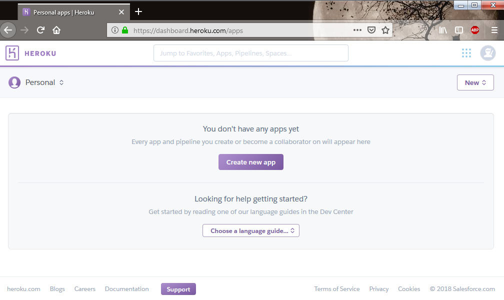 This is the interface with the Heroku app